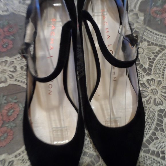 Sacha London Black Suede Pointy MaryJane Pumps 8.5 - Picture 9 of 16